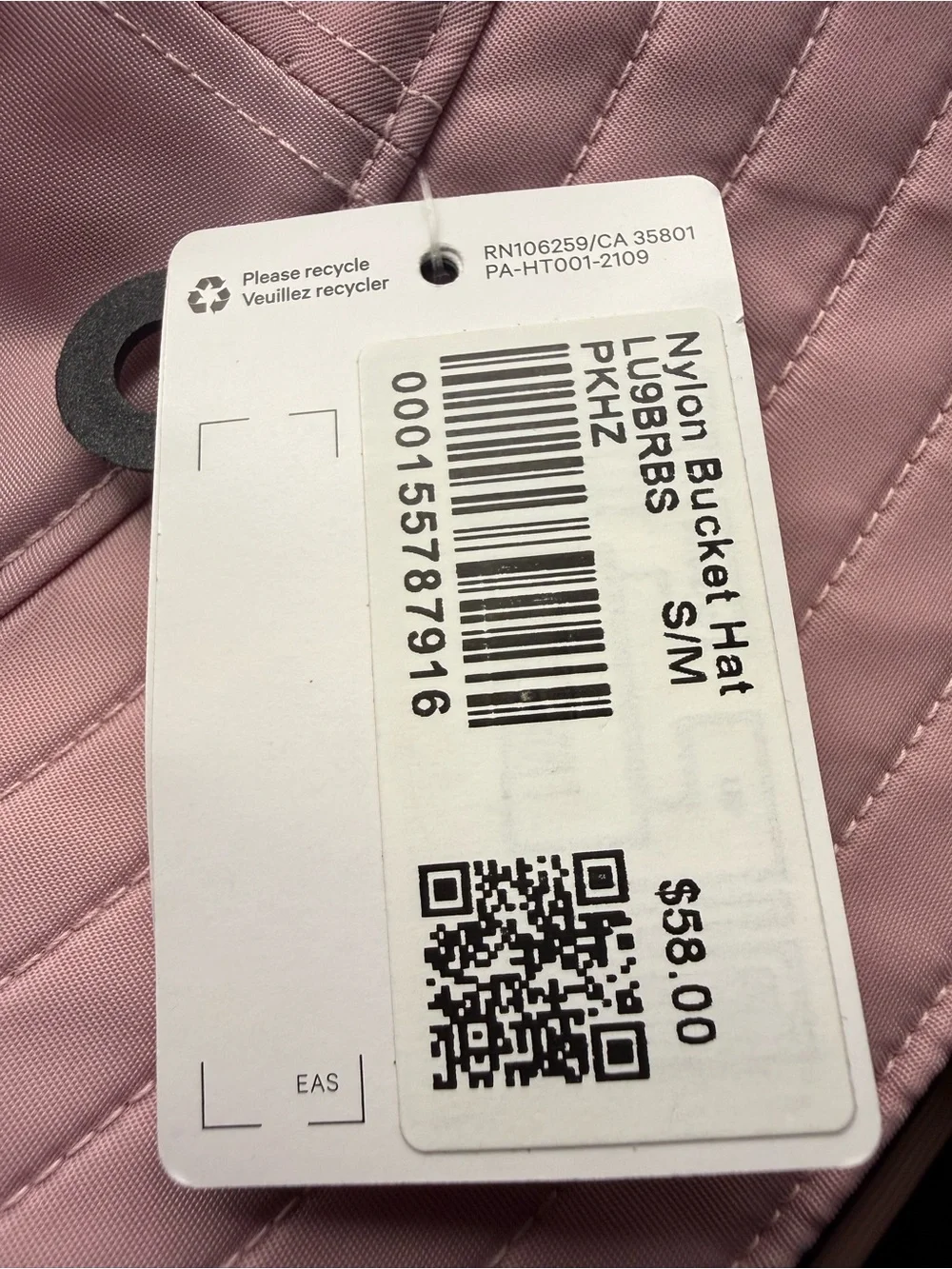 Lululemon Nylon Bucket Hat Women Pink Bucket Hat with Chin Cord Make Up Blemish